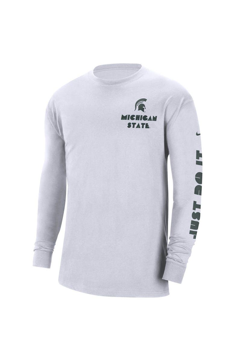 Nike Men's Nike White Michigan State Spartans Heritage Max 90 Long Sleeve T-Shirt, Alternate, color, White