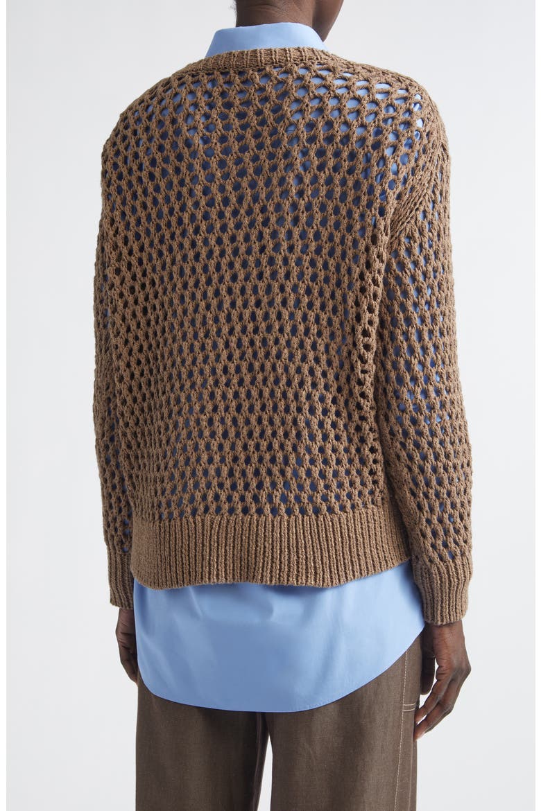 Hand Knit Cotton Open Stitch Sweater, Alternate, color, ROOT MULTI