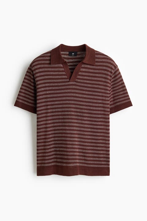 Regular Fit Linen-blend Polo Shirt