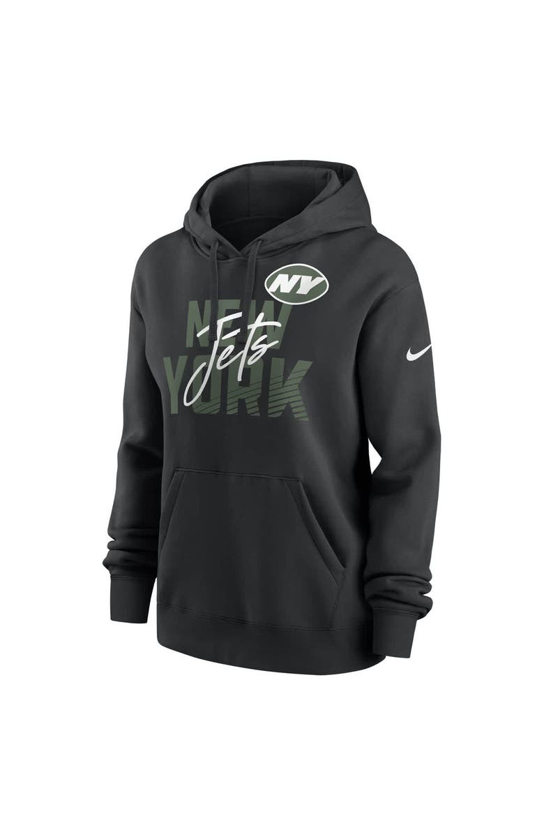 Nike Women
s Nike Black New York Jets Wordmark Club Fleece Pullover Hoodie, Alternate, color, Black