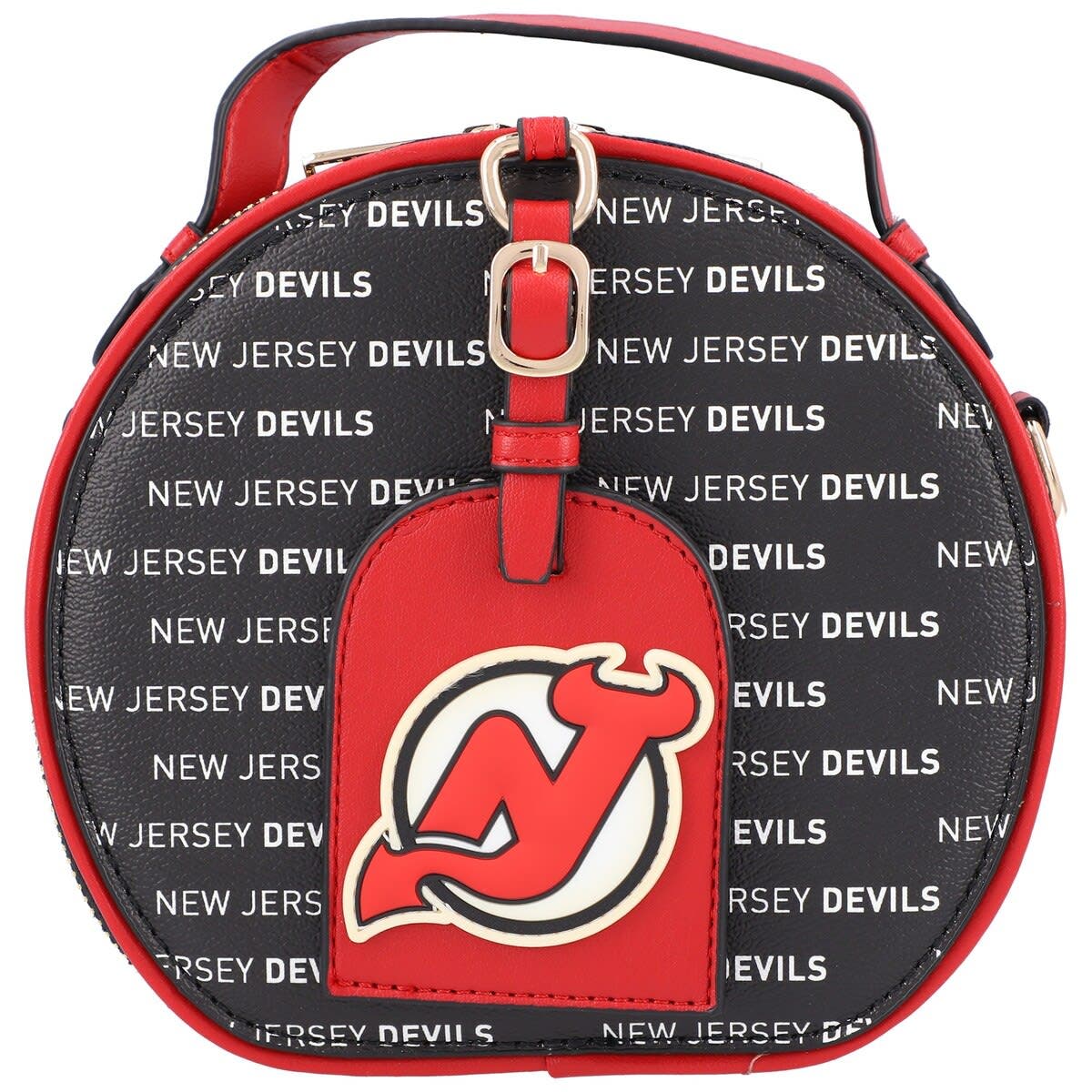 CUCE New Jersey Devils Repeat Logo Round Bag, Main, color, Black