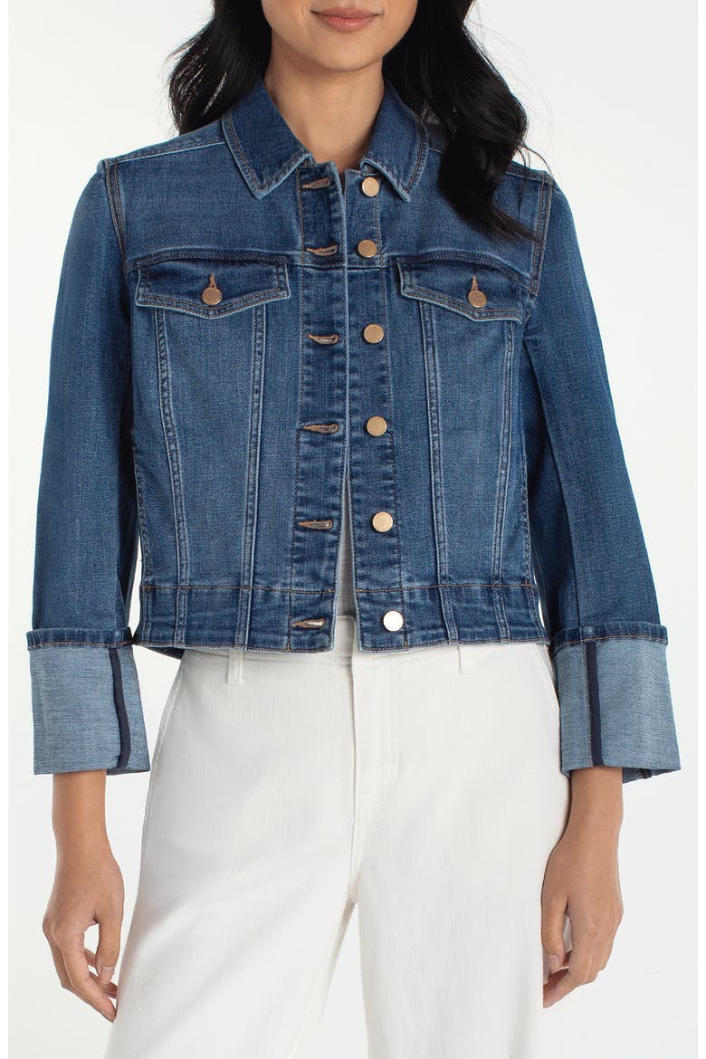High Cuff Denim Truxker Jacket, Main, color, WEST WAYS