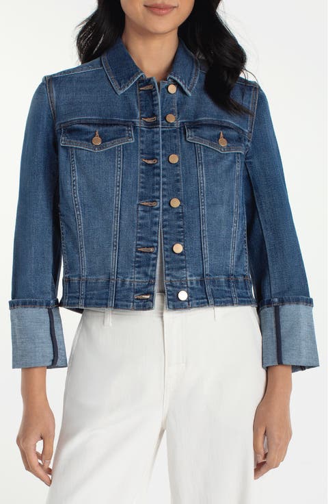Liverpool Los Angeles High Cuff Denim Truxker Jacket (Regular & Petite)
