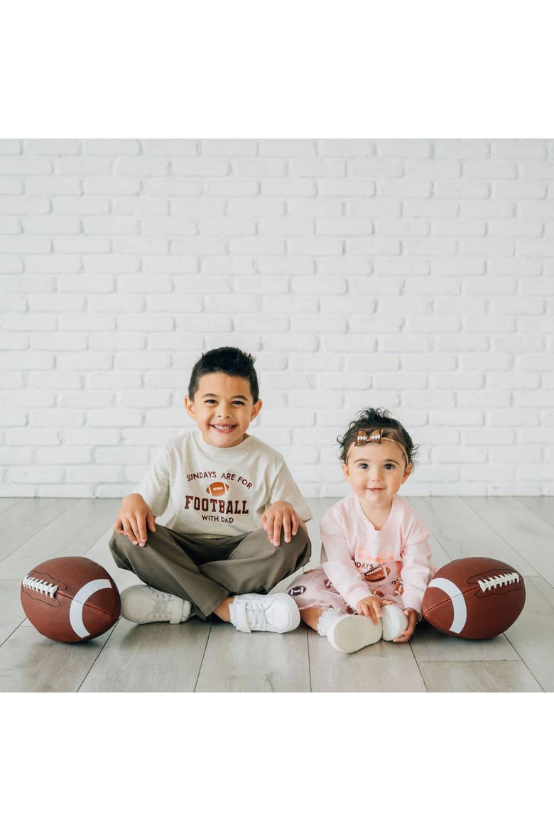 Sundays Are For Football With Daddy Long Sleeve Romper, Alternate, color, Ballet Pink