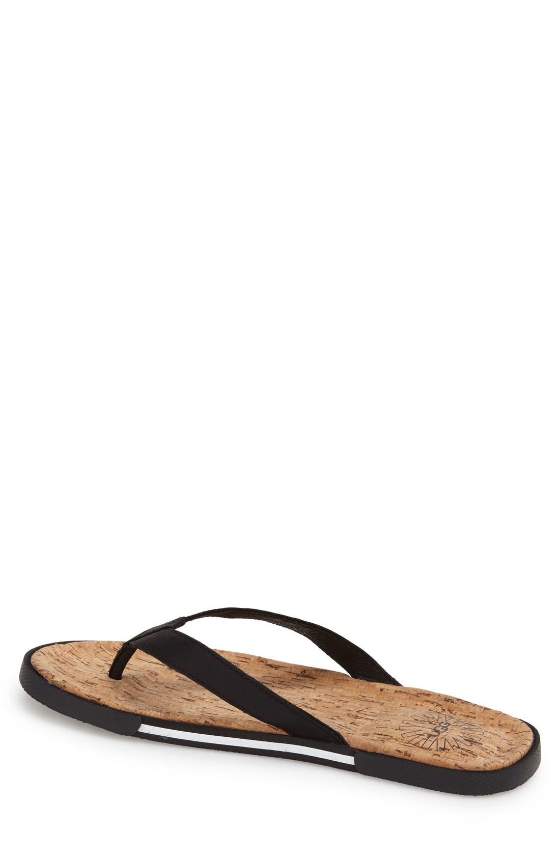 UGG<sup>®</sup> 'Bennison II' Leather Flip Flop, Alternate, color, 