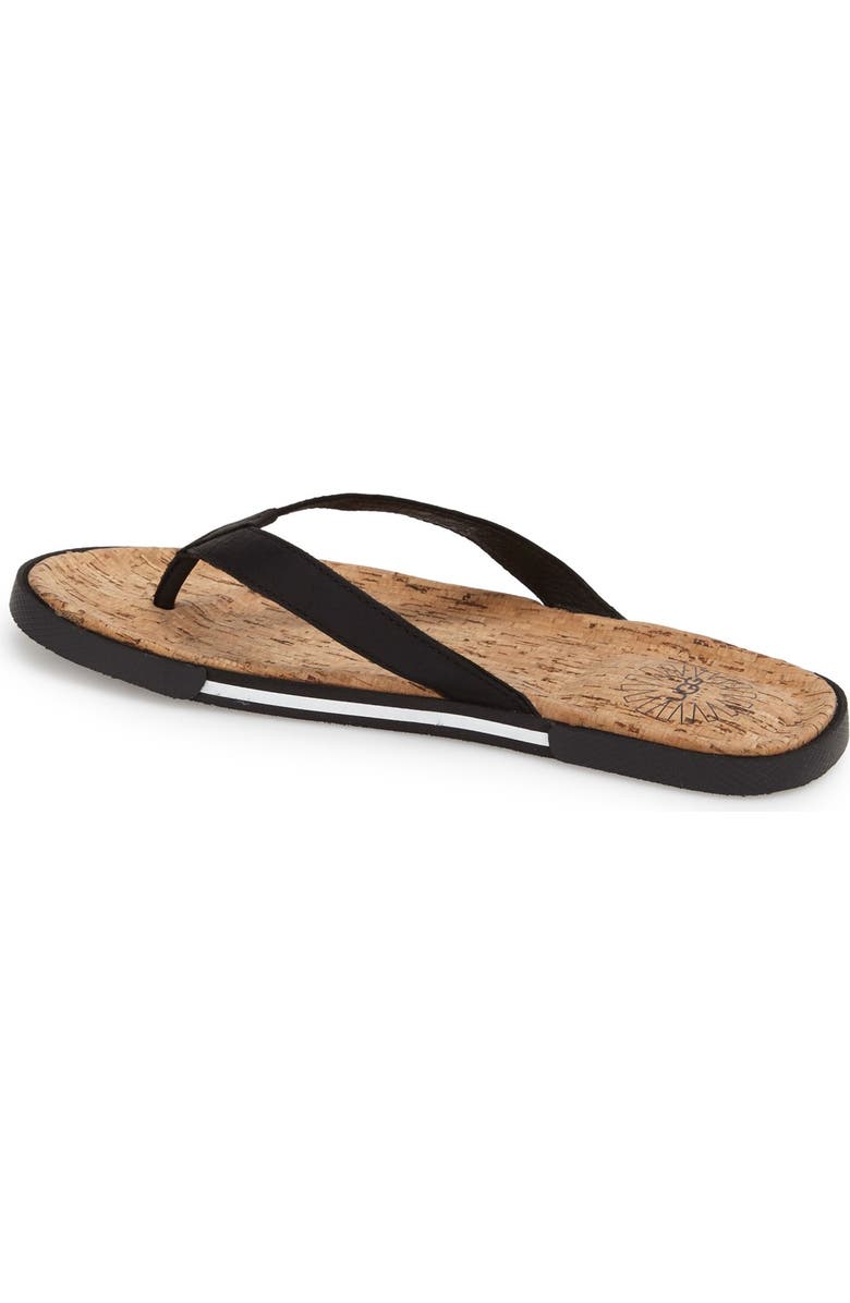UGG<sup>®</sup> 'Bennison II' Leather Flip Flop, Alternate, color,