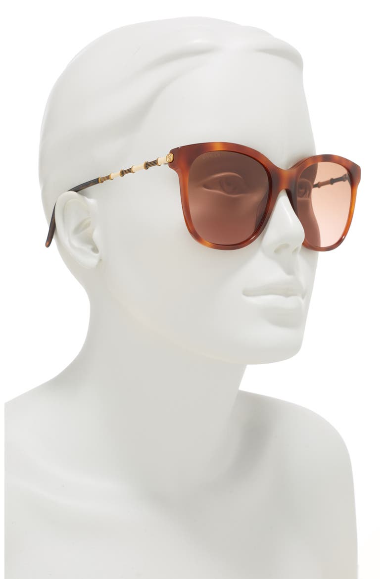 56mm Square Sunglasses, Alternate, color, HAVANA