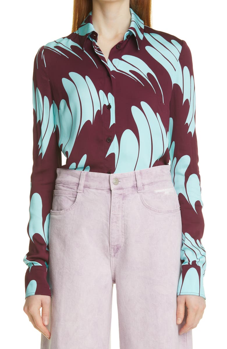 Stella McCartney Daria Print Button-Up Shirt, Main, color,