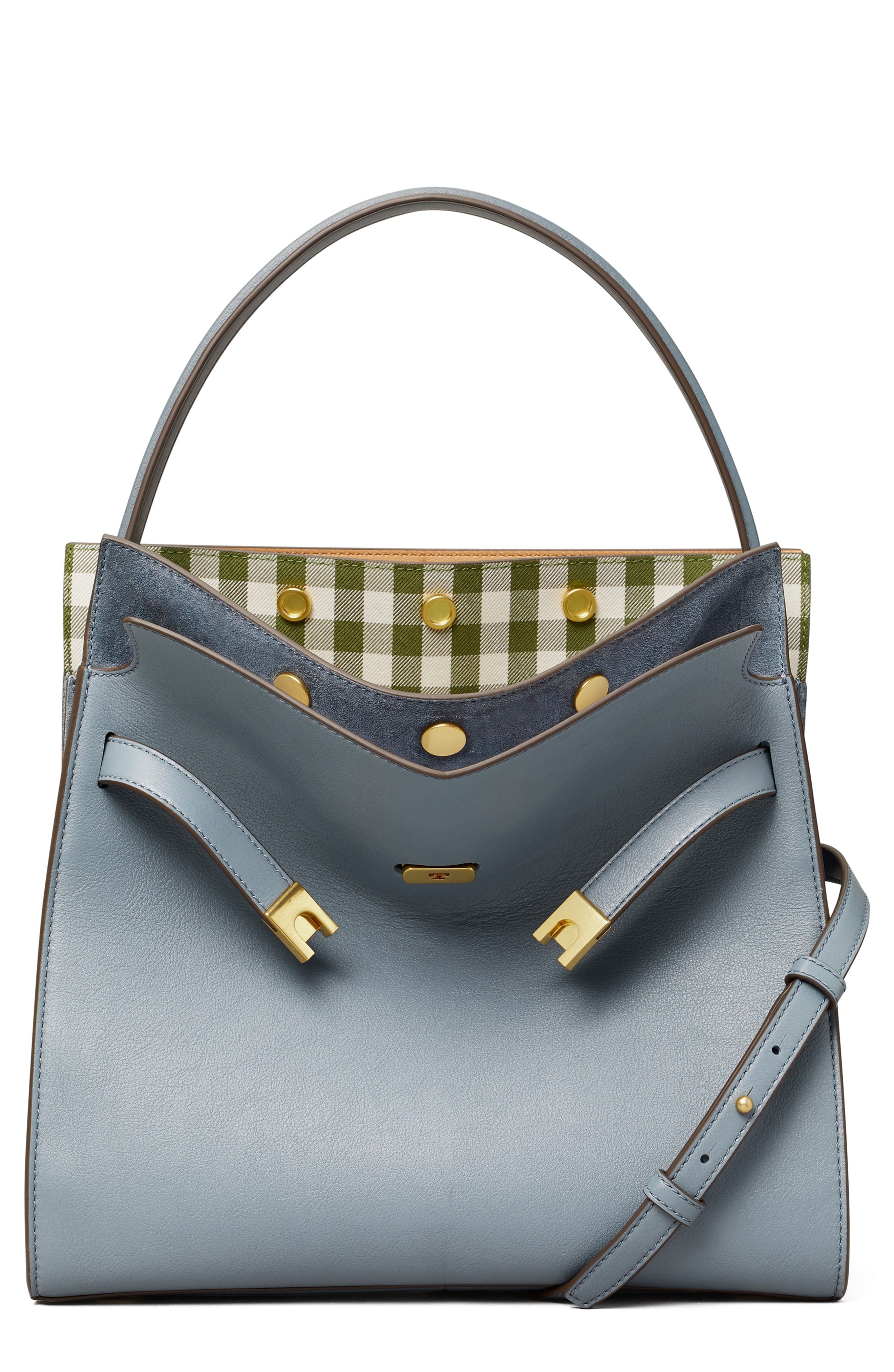 Tory Burch Lee Radziwill Leather Double Bag, Main, color, 