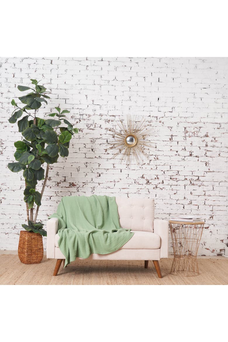 Ryker Succulent Throw Blanket, Alternate, color, Green