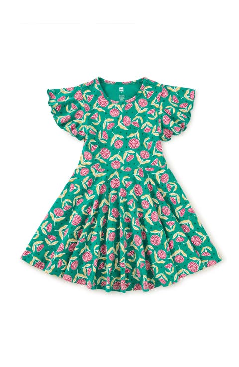 Flutter Sleeve Twirl Dress (Toddler, Little Kid, Big Kid)