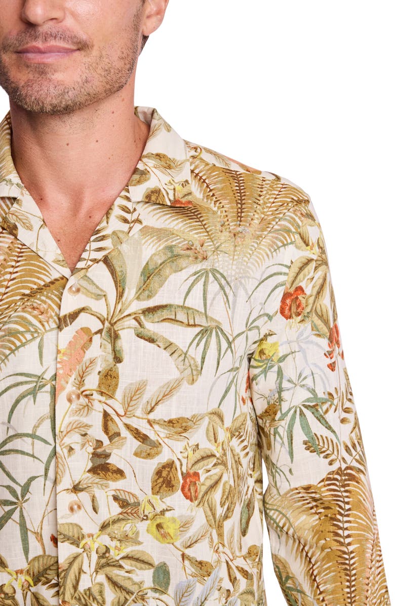 PAISLEY & GRAY Parker Trim Fit Linen Blend Button-Up Shirt, Alternate, color, Palm Springs