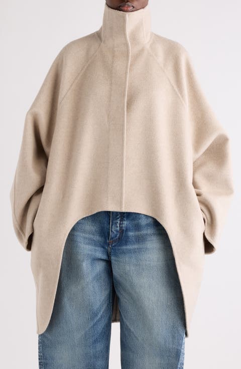 Asymmetric Double Face Cashmere Coat