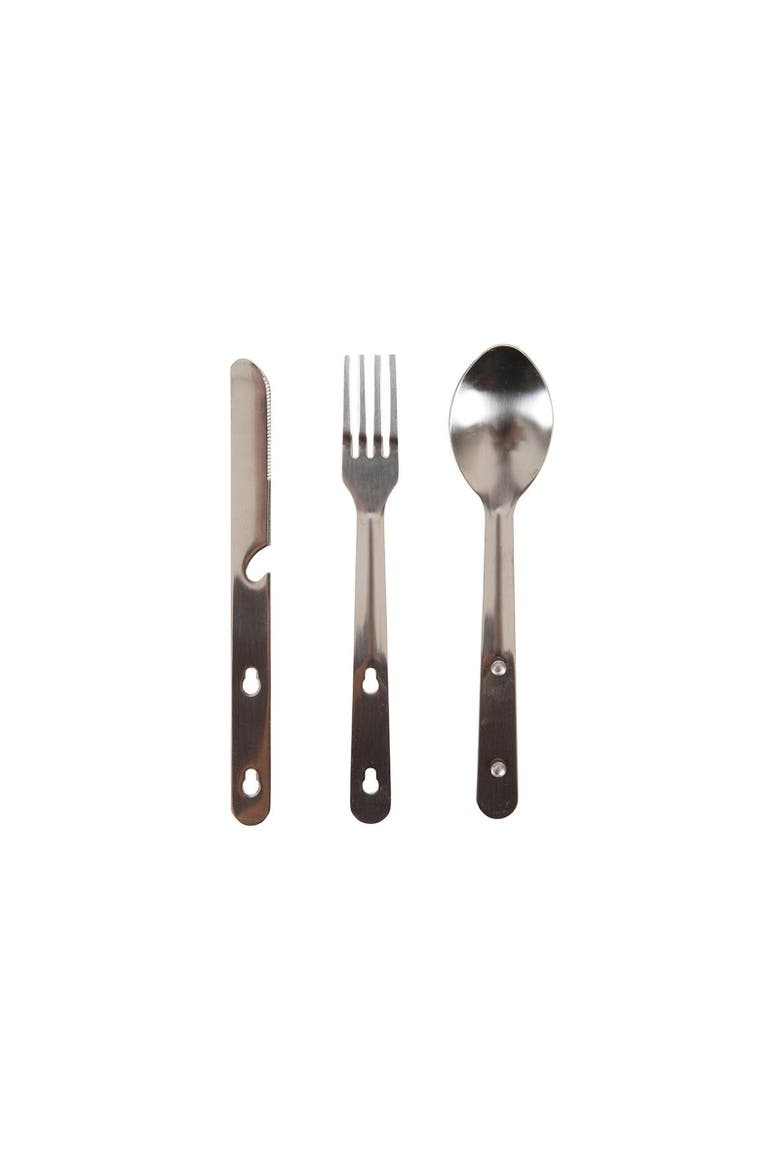 Chomp Cutlery Set, Alternate, color, Silver