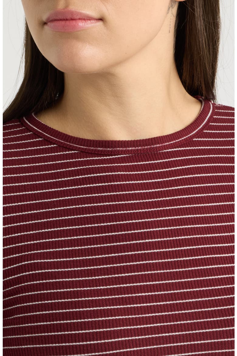 Stripe Rib Top, Alternate, color, BORDEAUX
