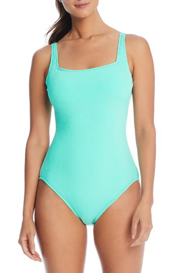 Bleu Rod Beattie Bleu By Rod Beattie Walk The Line Floating Underwire One-piece Swimsuit In Blue