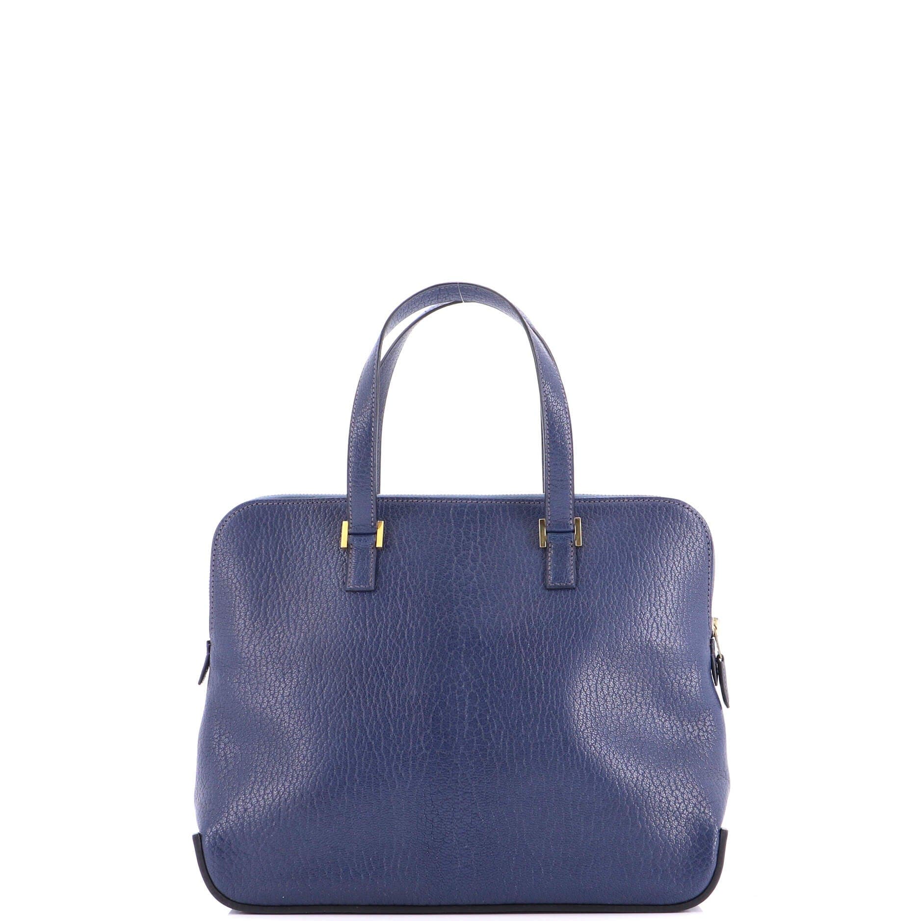 Pre-Owned Hermes Escapade Tote Chevre de Coromandel, Alternate, color, Bleu De Malte