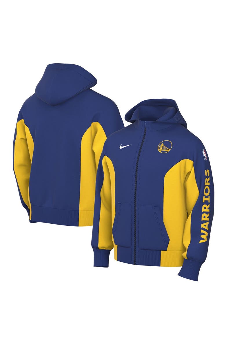 Nike Men's Nike Royal Golden State Warriors 2023/24 Authentic Showtime Full-Zip Hoodie, Alternate, color, 