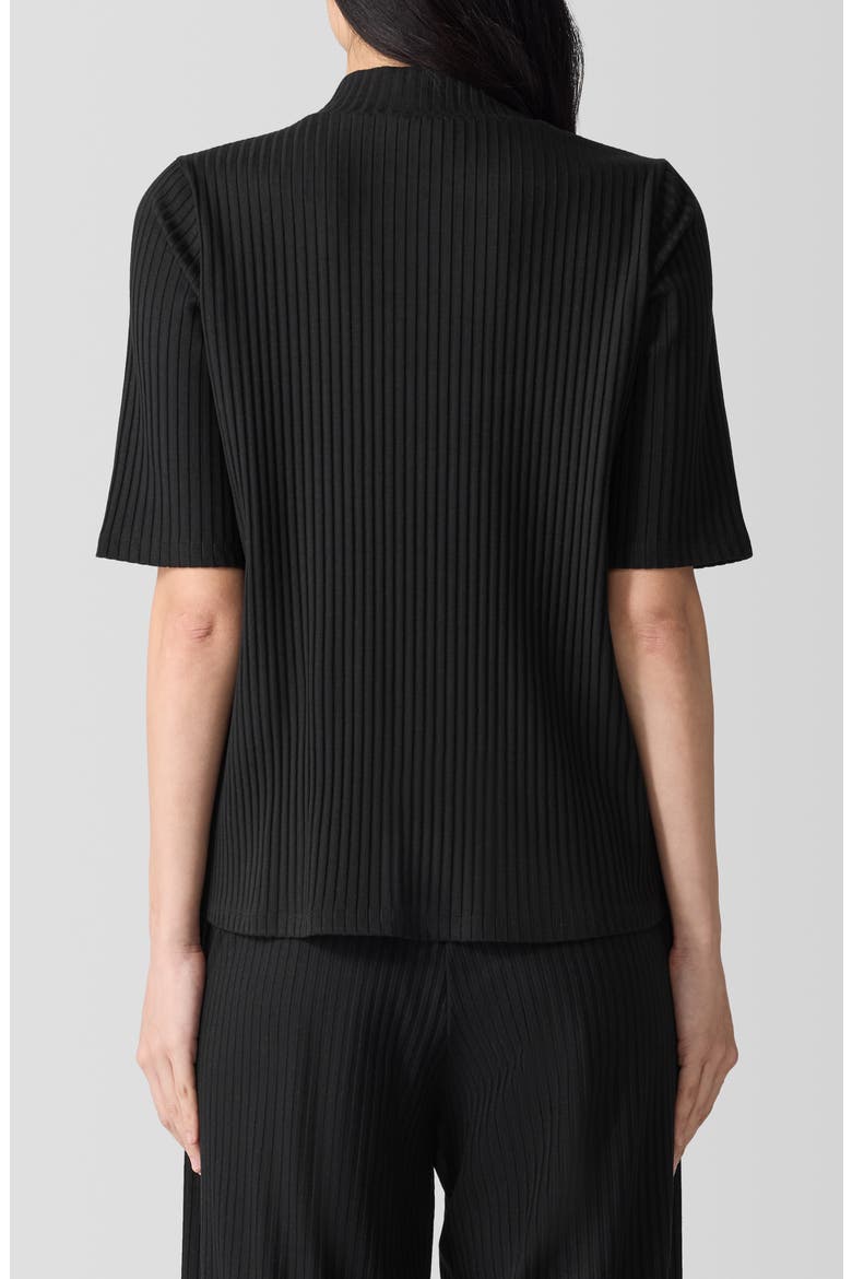 Mock Neck Rib Top, Alternate, color, BLACK