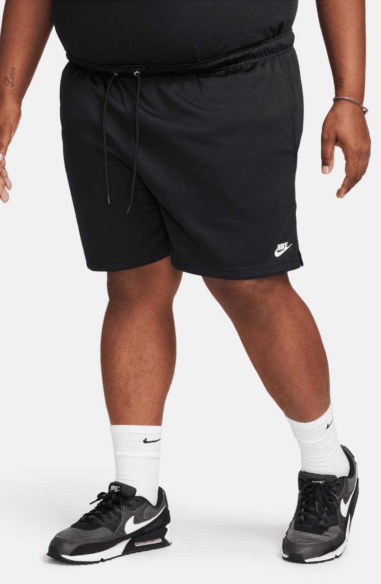 Nike Club Flow Mesh Athletic Shorts, Alternate, color, 010 Black/White