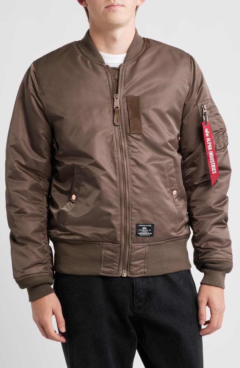 Alpha Industries MA-1 Mod Flight Jacket, Alternate, color, Coyote Brown