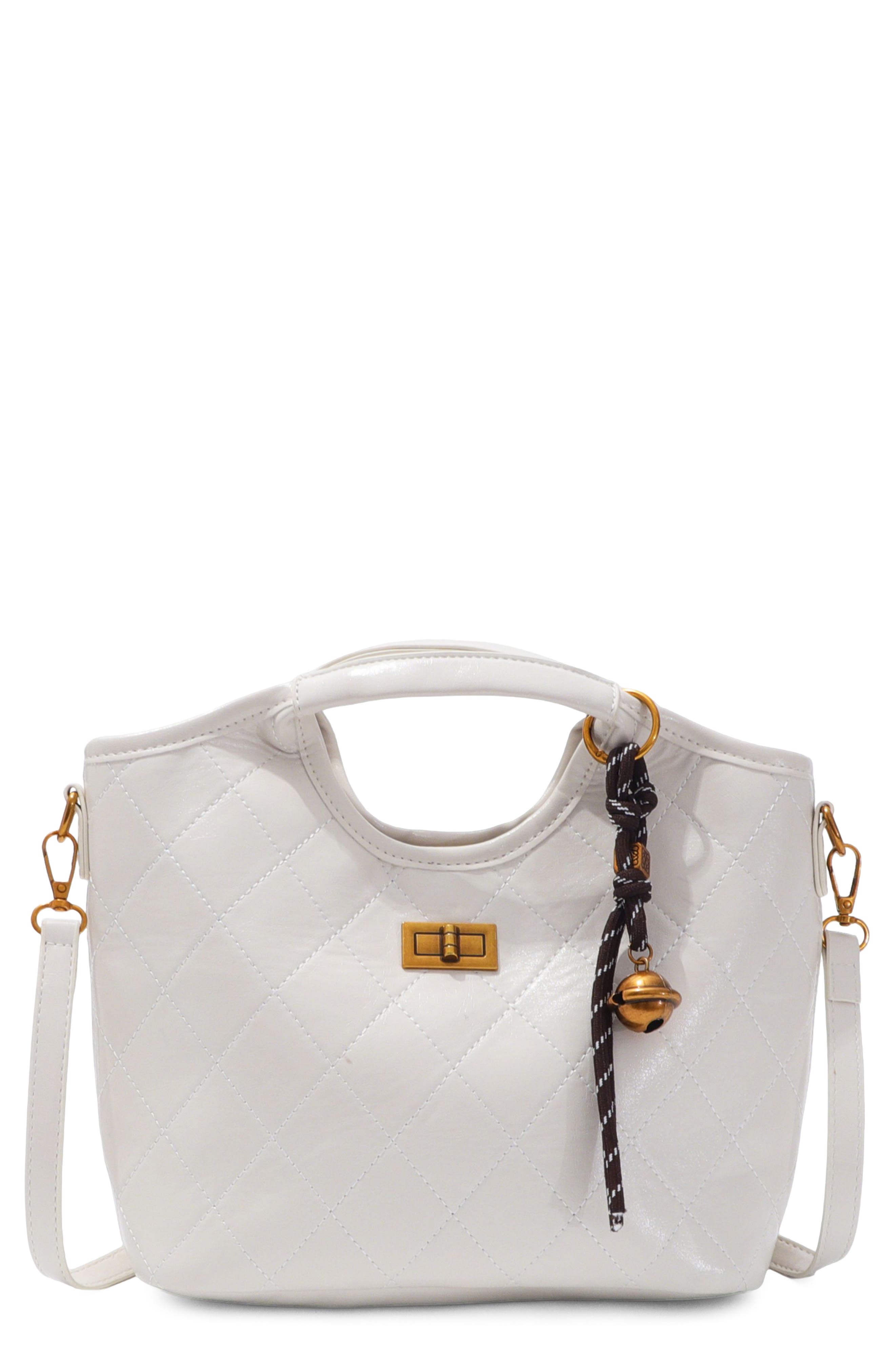 Quilted Faux Leather Handle Bag