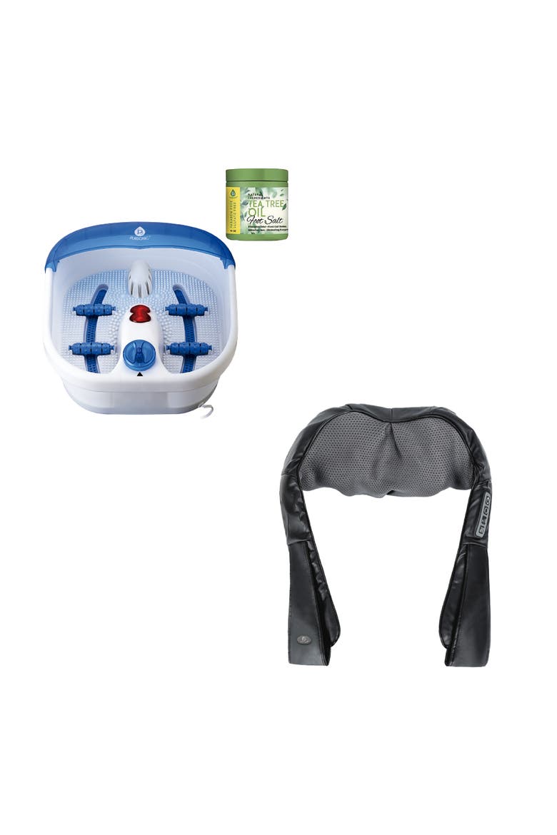 Ultimate Recovery Bundle Pursonic 3D Shiatsu Back Massager & Heated Foot Spa, Main, color, Multicolor