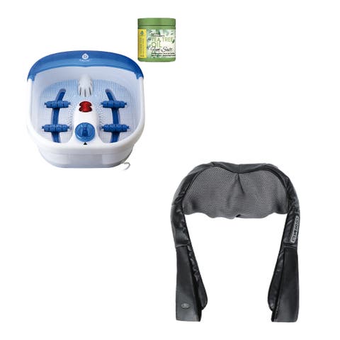 Ultimate Recovery Bundle Pursonic 3D Shiatsu Back Massager & Heated Foot Spa