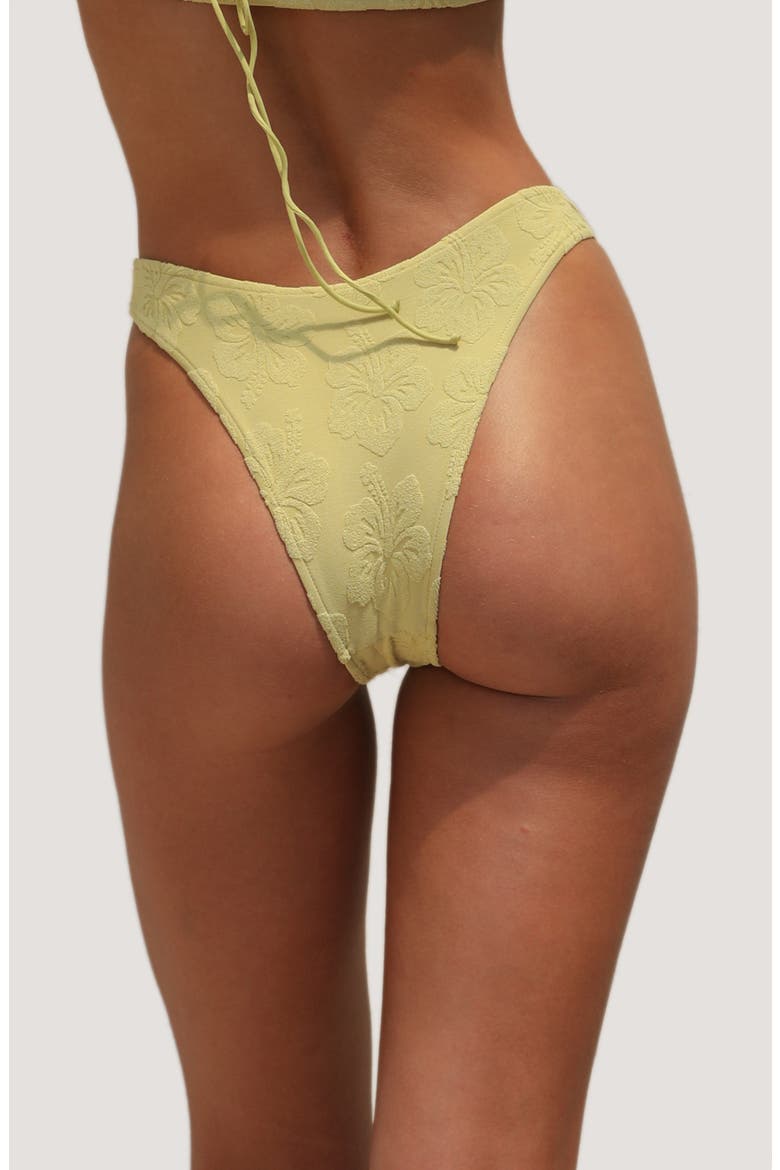 Luka High Cut Bikini Bottms, Alternate, color, SOFT SAGE HIBISCUS TOWELING