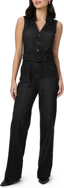 PAIGE Sasha Belted Denim Jumpsuit