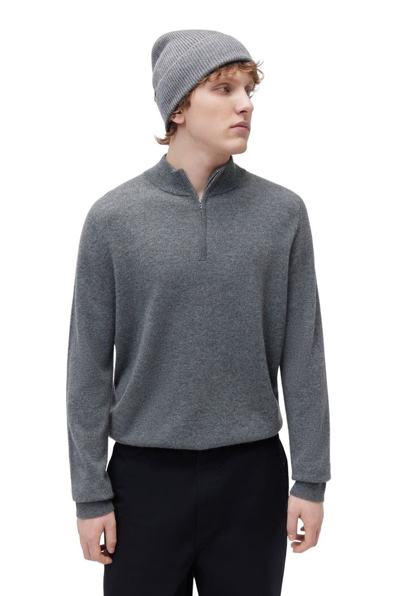 Cashmere Rib Knit Beanie, Alternate, color, dim gray