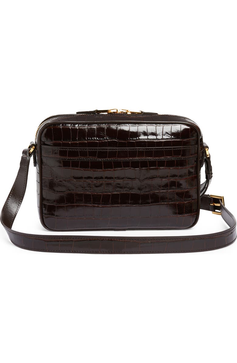 TOM FORD Small Croc Embossed Leather Messenger Bag, Alternate, color,