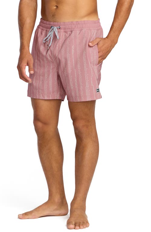 Billabong Lineup Layback Swim Trunks In Pink