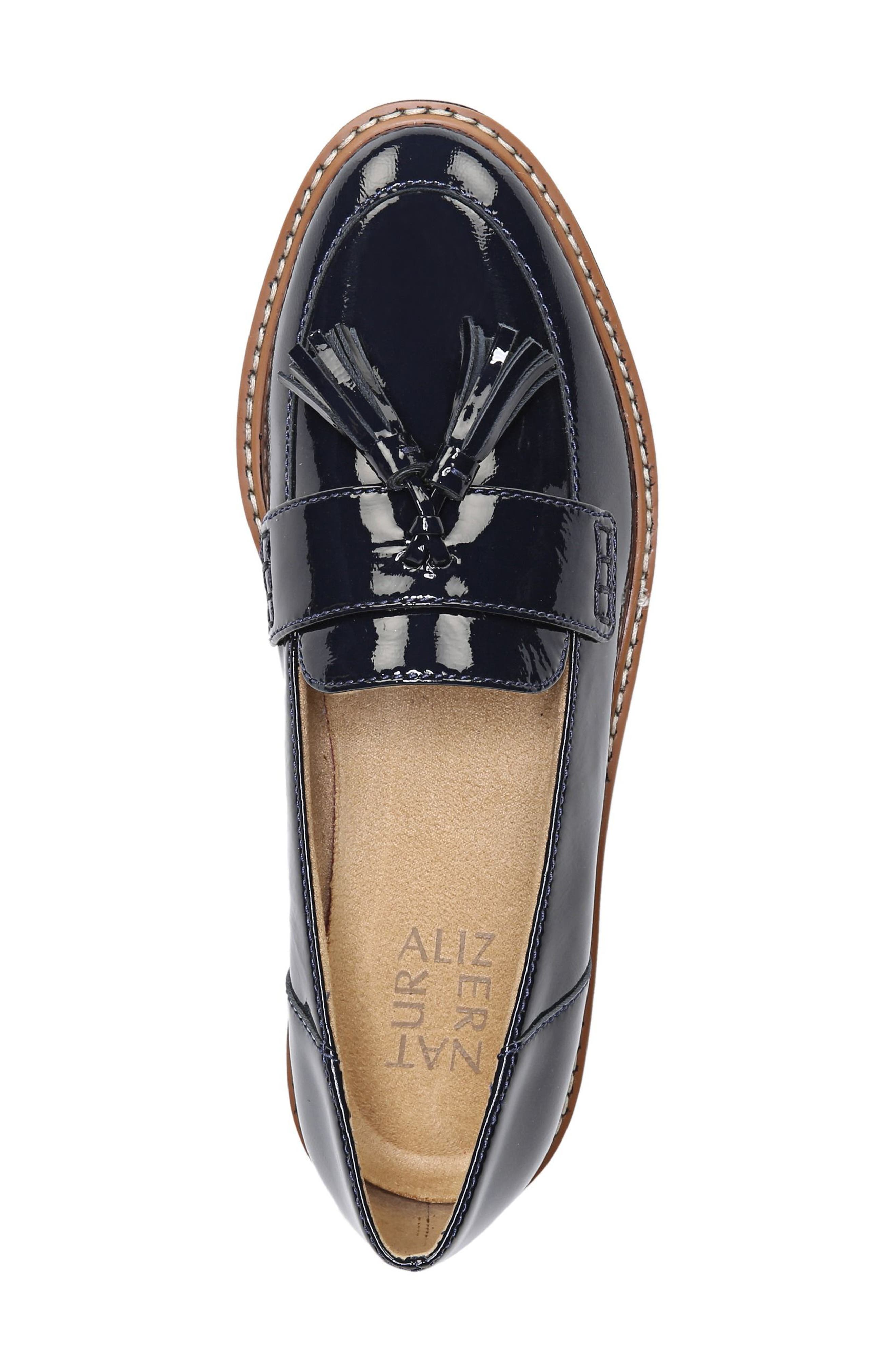 August Loafer, Alternate, color, NAVY PATENT LEATHER