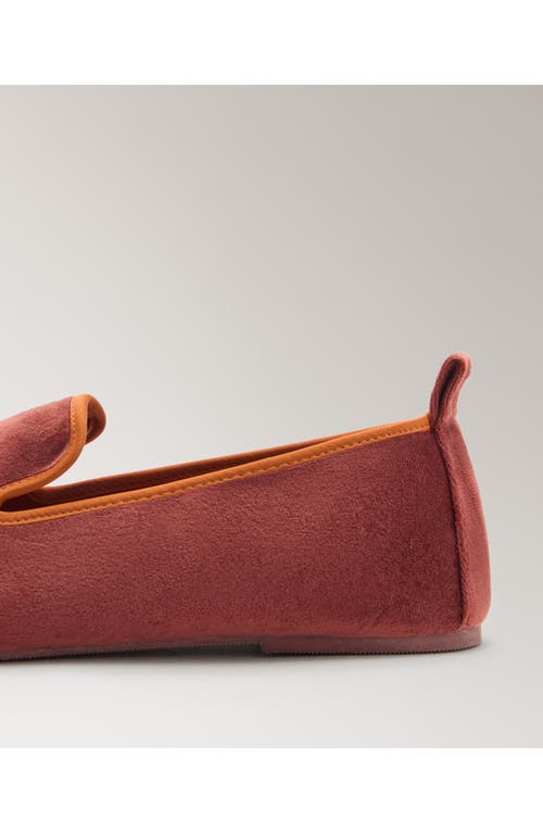 Mango Velour Slippers With Piping Brown In Brown