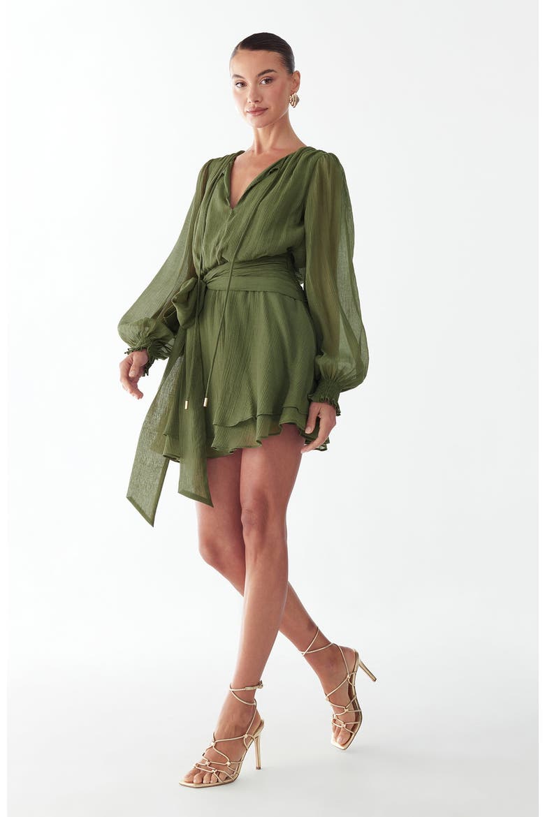 Olia Mini Dress, Alternate, color, Dark Olive