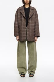 Bimba y Lola Checked Double-Face Raw Finish Coat
