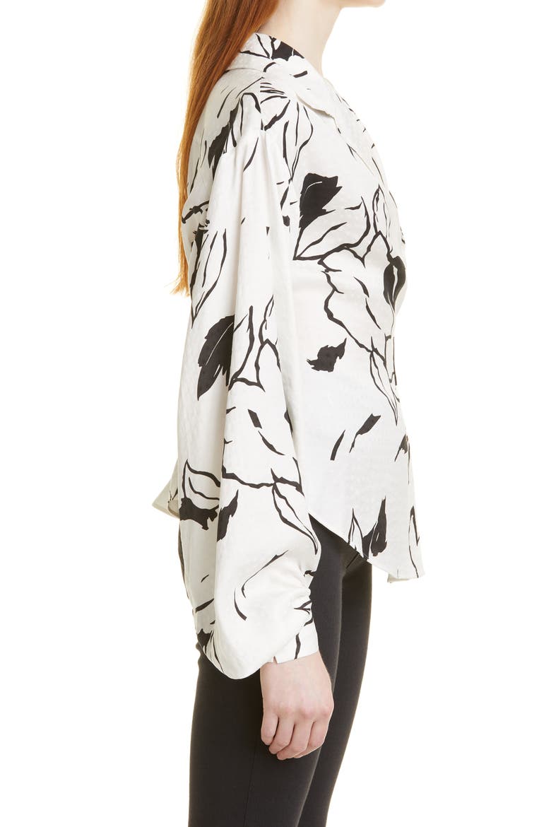 Eddith Floral Wrap Blouse, Alternate, color, WHITE