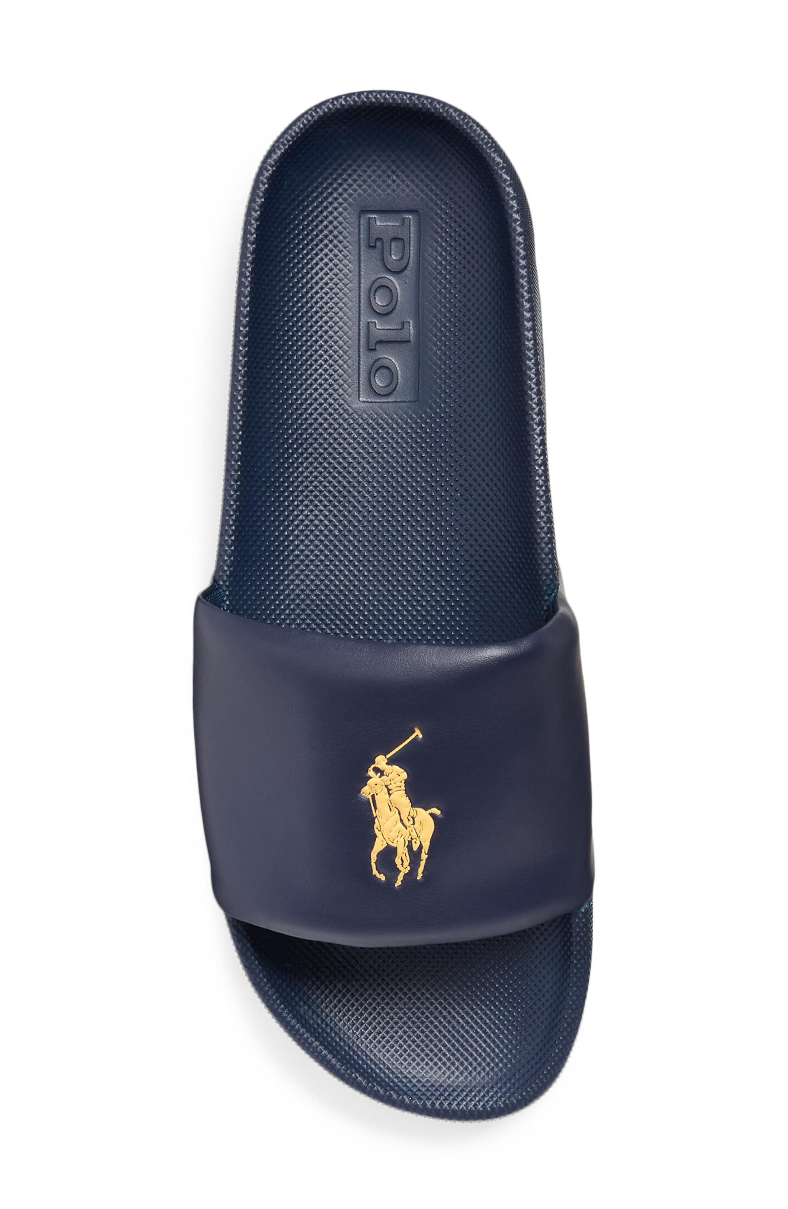Cayson Slide, Alternate, color, NEWPORT NAVY/ GOLD