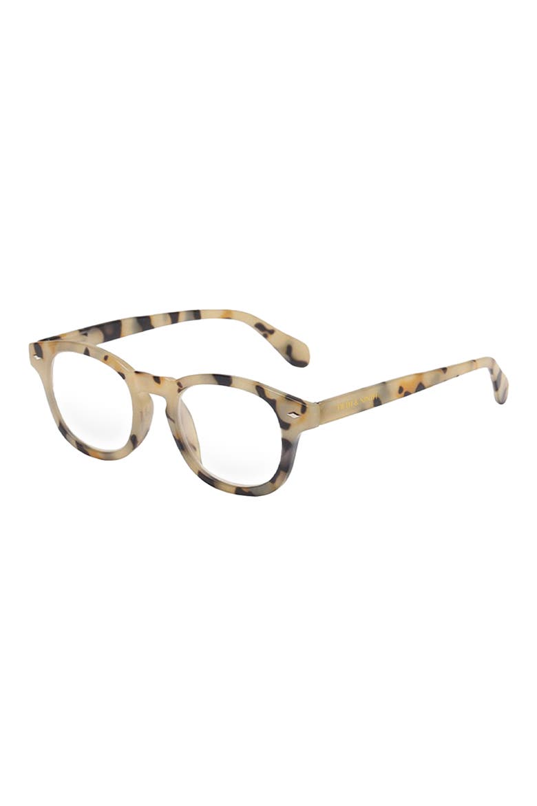 Rumi 55mm Round Blue Light Blocking Glasses, Alternate, color, CREAM TORTE