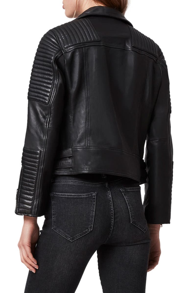 AllSaints Estella Leather Biker Jacket, Alternate, color,