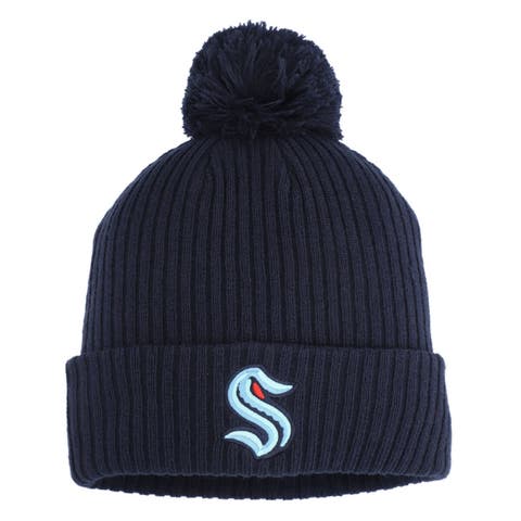 Men's Fanatics  Deep Sea Blue Seattle Kraken Cuffed Knit Hat with Pom