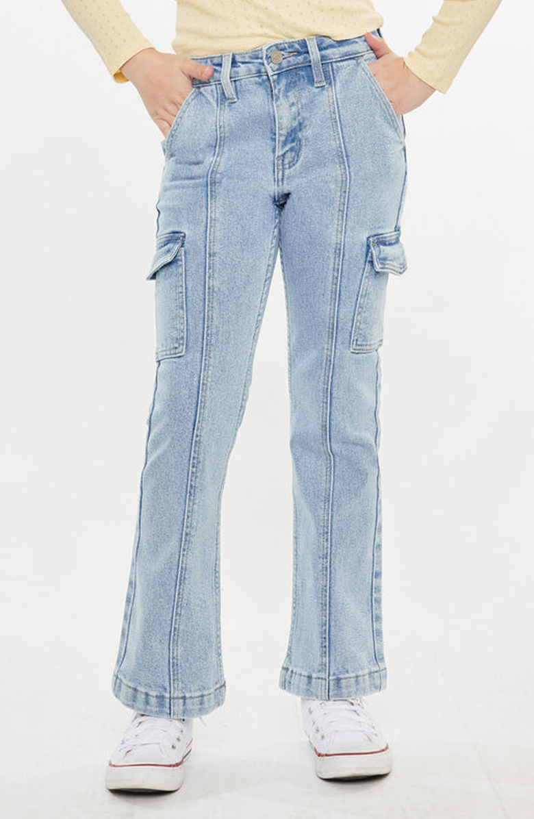 KanCan Gormani High Rise Cargo Flare Jeans, Main, color, Medium Wash