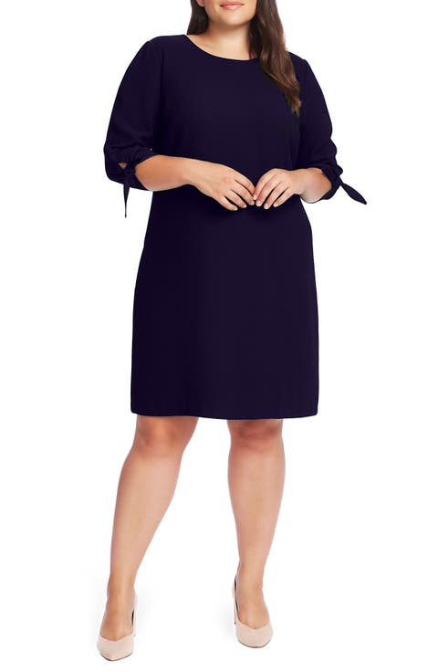 Tie Sleeve Shift Dress (Plus)