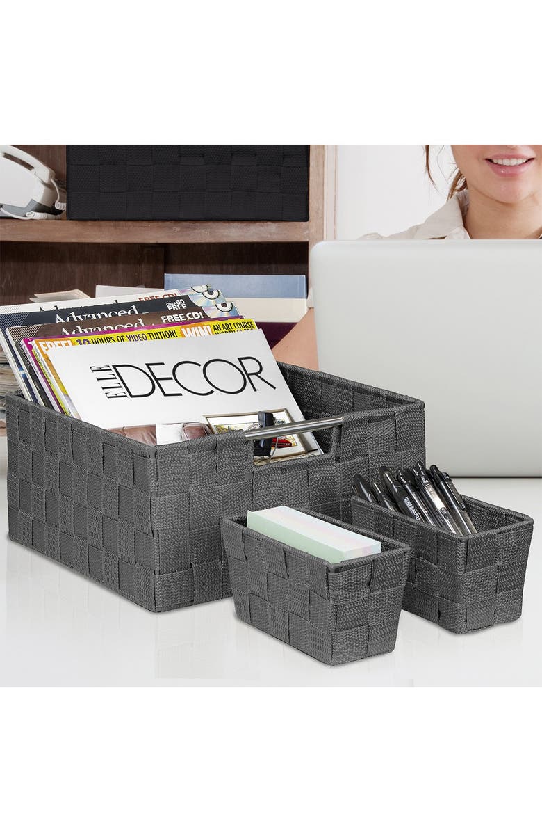 SORBUS Grey Weave 7-Piece Basket Set, Alternate, color, 