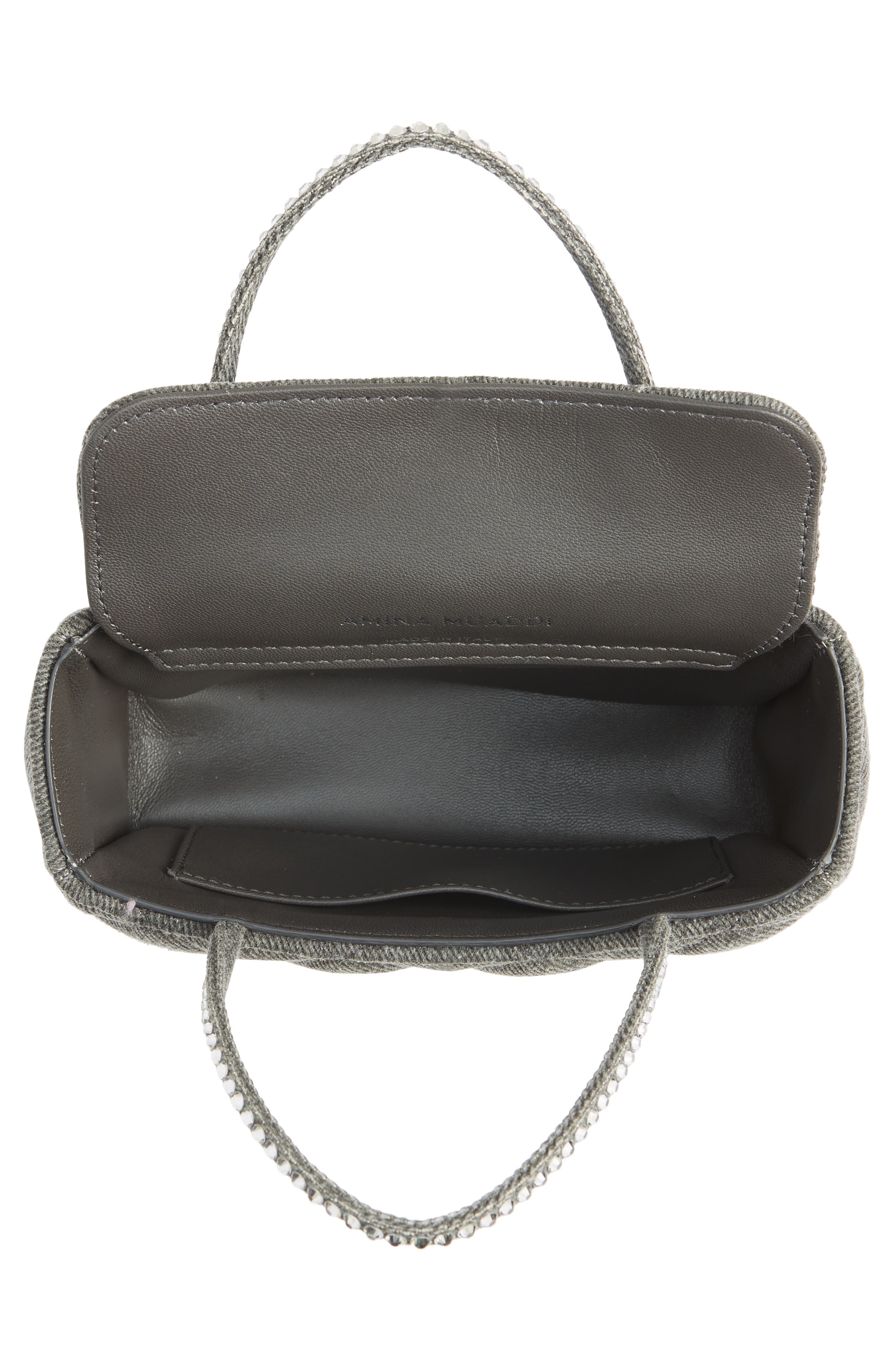 Amina Muaddi Amini Betty Quilted Satin Top Handle Bag, Alternate, color, 