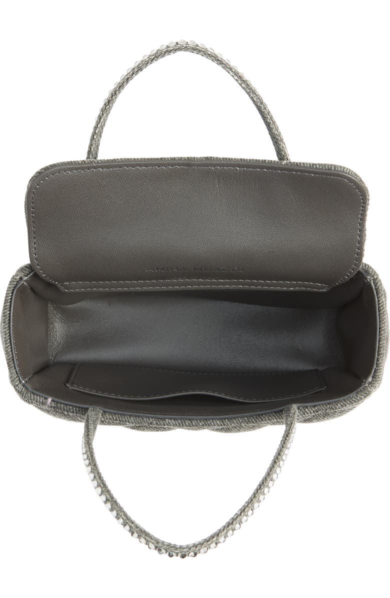 Amina Muaddi Amini Betty Quilted Satin Top Handle Bag, Alternate, color,