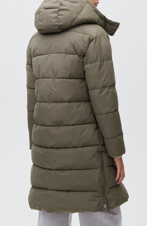 Mango Teen Hooded Puffer Coat In Green