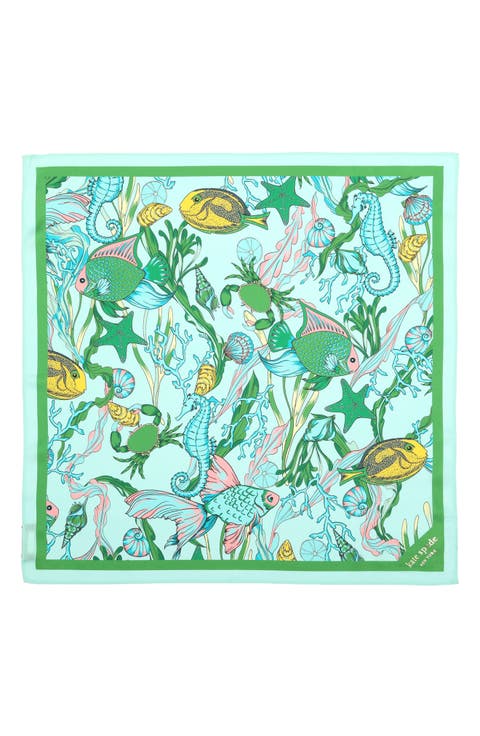 under the sea silk bandana scarf