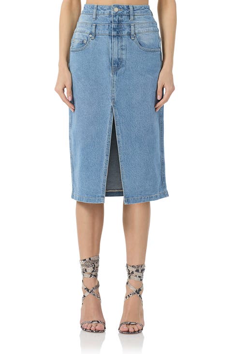 Long denim skirt nordstrom best sale